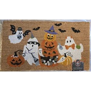 Halloween Ghosts and Pumpkins Doormat NWT